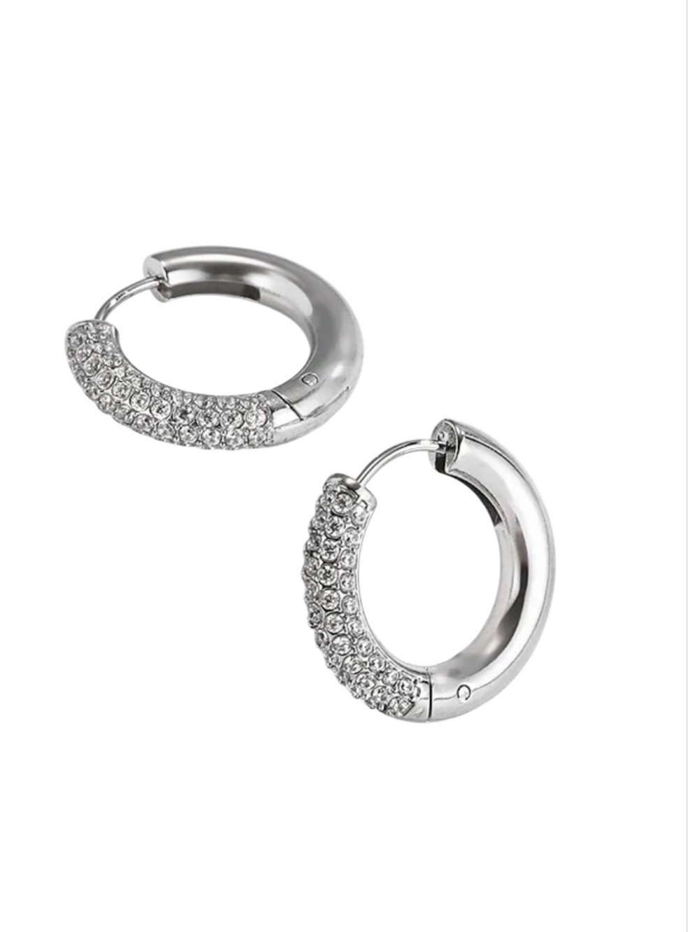 Pavé Hoop Earrings NWT Gold Plated PVD Coated
